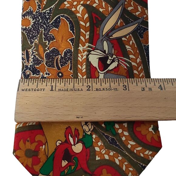 Vintage Set of 2 Looney Tunes Men's Neckties 1993 Bugs Bunny Daffy Duck, Taz - Picture 13 of 14